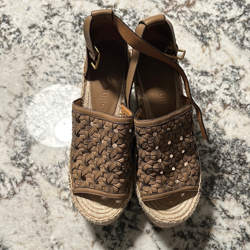 Tory Burch Brown Woven Espadrilles